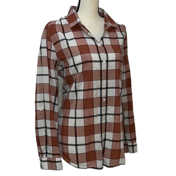 Ann Taylor Factory Relaxed Fit Collared Button Down Blouse - Picture 4 of 12